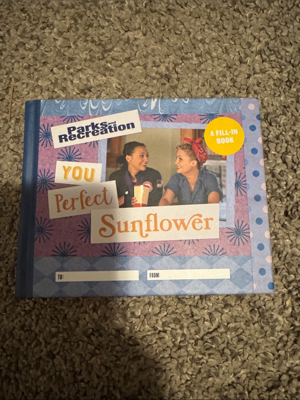 NWT Parks and Recreation 'You Perfect Sunflower' Fill-In Book - Pink & Blue